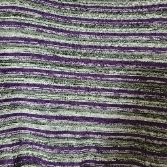 AB Studio Womens Poncho Cape Sz L Pull Over Knit Sweater Purple Black & Grey - Picture 5 of 11